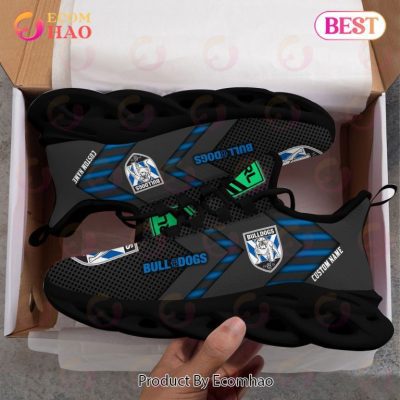 NRL Canterbury-Bankstown Bulldogs Custom Name Black Blue Max Soul Shoes V3