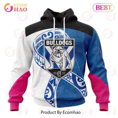 NRL Canterbury-Bankstown Bulldogs Custom Name Number Fight Cancer Pullover Hoodie