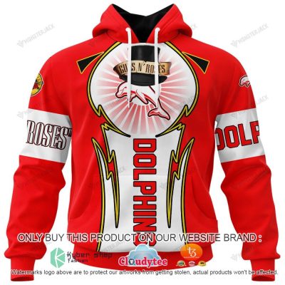 NRL Dolphins Custom Name Number Guns N' Roses Pullover Hoodie