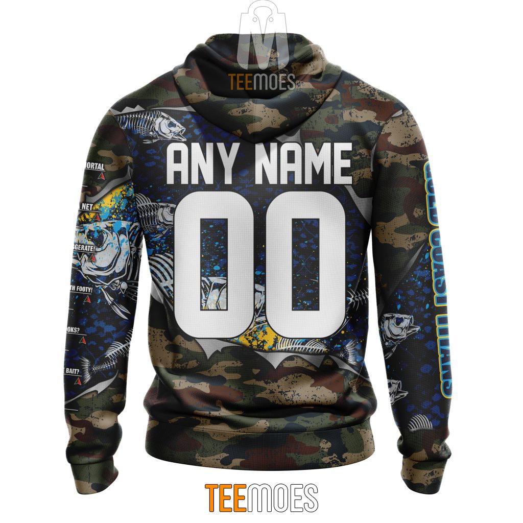 NRL Gold Coast Titans Custom Name Number Special Camo Fishing Pullover Hoodie NRL Gold Coast Titans Custom Name Number Special Camo Fishing Pullover Hoodie