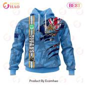 NRL Gold Coast Titans Custom Name Number Flag Scratch Pullover Hoodie