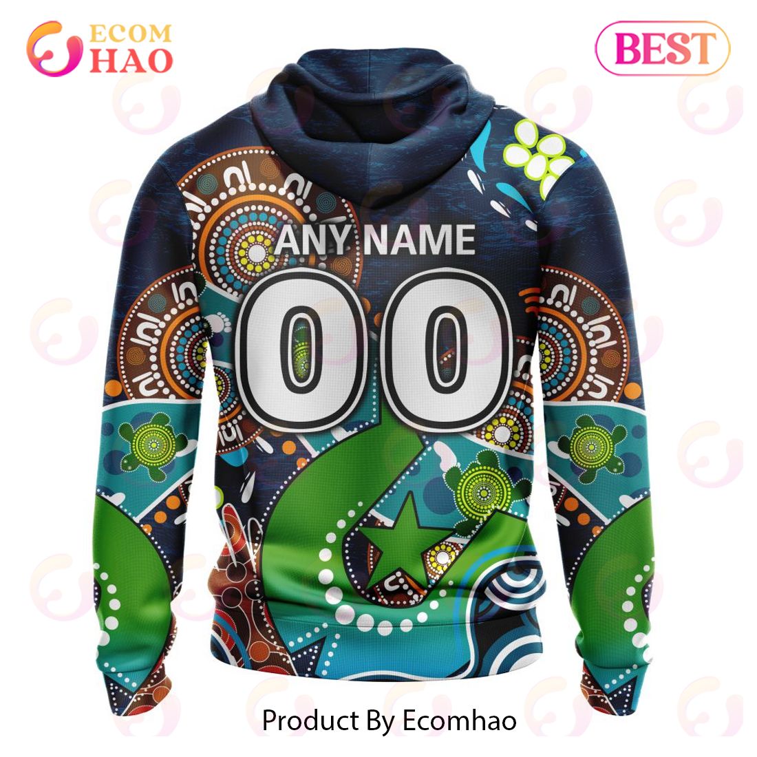 NRL Gold Coast Titans Custom Name Number Special Design NAIDOC Pullover Hoodie NRL Gold Coast Titans Custom Name Number Special Design NAIDOC Pullover Hoodie
