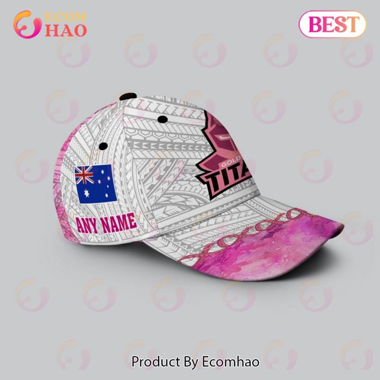 NRL Gold Coast Titans Custom Name Fight Cancer Classic Cap NRL Gold Coast Titans Custom Name Fight Cancer Classic Cap