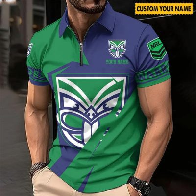 NRL New Zealand Warriors Custom Name Special Edition Zipper Polo Shirt