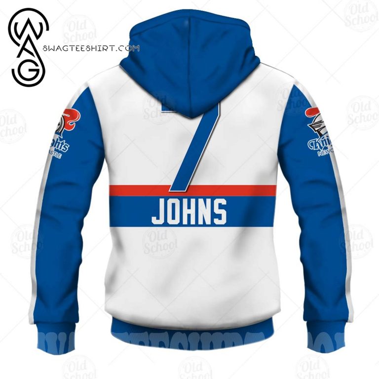 NRL Newcastle Knights Custom Name Number Andrew Johns #7 Pullover Hoodie V2 NRL Newcastle Knights Custom Name Number Andrew Johns #7 Pullover Hoodie V2