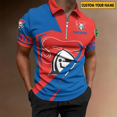 NRL Newcastle Knights Custom Name Special Edition Zipper Polo Shirt