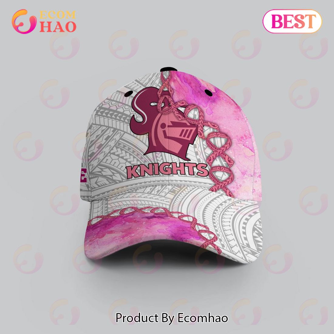 NRL Newcastle Knights Custom Name Pink Fight Cancer Classic Cap NRL Newcastle Knights Custom Name Pink Fight Cancer Classic Cap