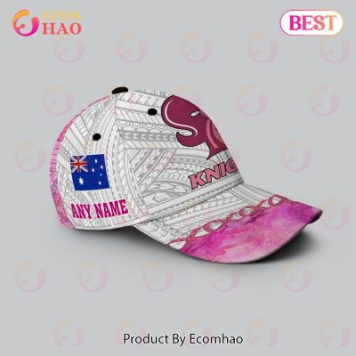 NRL Newcastle Knights Custom Name Pink Fight Cancer Classic Cap