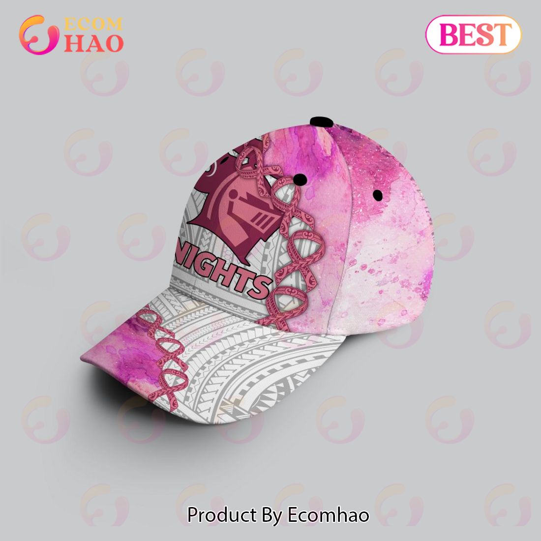 NRL Newcastle Knights Custom Name Pink Fight Cancer Classic Cap NRL Newcastle Knights Custom Name Pink Fight Cancer Classic Cap