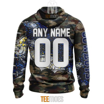 NRL North Queensland Cowboys Custom Name Number Special Camo Fishing Pullover Hoodie
