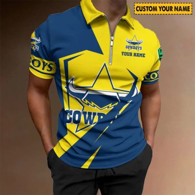 NRL North Queensland Cowboys Custom Name Special Edition Zipper Polo Shirt