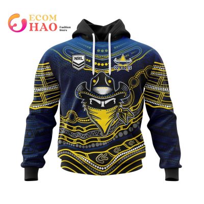 NRL North Queensland Cowboys Custom Name Number Indigenous Mascot Pullover Hoodie
