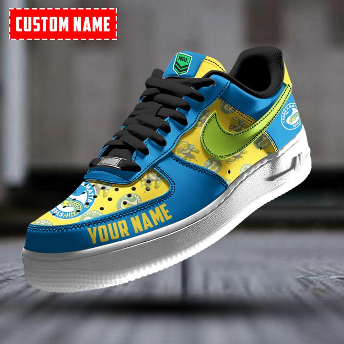 NRL Parramatta Eels Custom Name Special Edition Air Force 1 Sneakers NRL Parramatta Eels Custom Name Special Edition Air Force 1 Sneakers