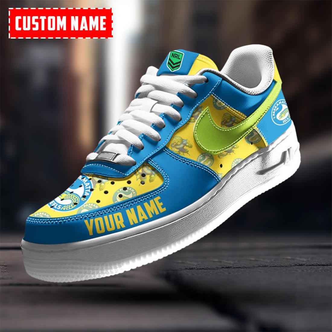 NRL Parramatta Eels Custom Name Special Edition Air Force 1 Sneakers NRL Parramatta Eels Custom Name Special Edition Air Force 1 Sneakers