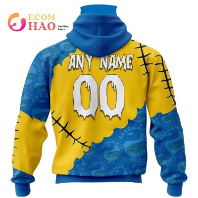 NRL Parramatta Eels Custom Name Number Halloween Pullover Hoodie V2
