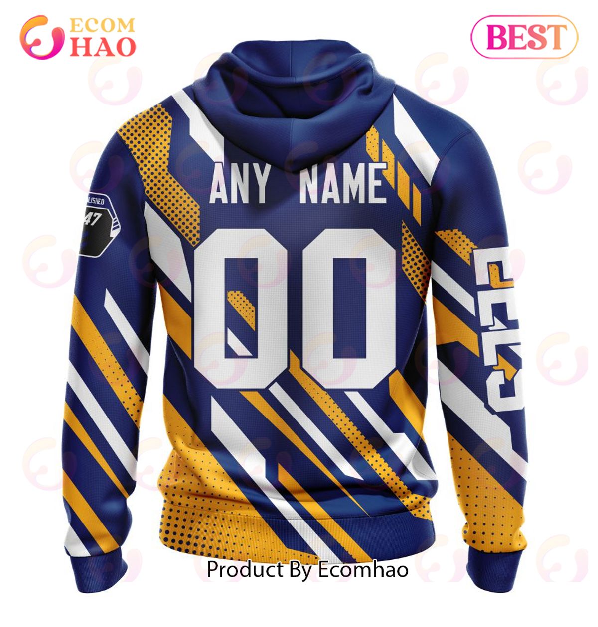 NRL Parramatta Eels Custom Name Number MotoCross Pullover Hoodie NRL Parramatta Eels Custom Name Number MotoCross Pullover Hoodie