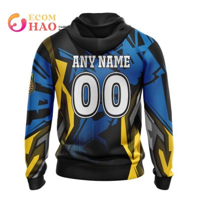 NRL Parramatta Eels Custom Name Number MotoCross Pullover Hoodie V2