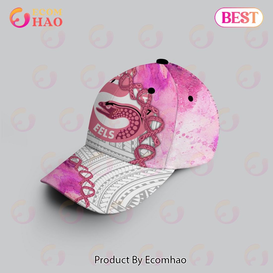 NRL Parramatta Eels Custom Name Fight Cancer Pink Classic Cap NRL Parramatta Eels Custom Name Fight Cancer Pink Classic Cap