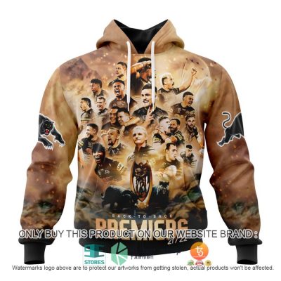 NRL Penrith Panthers Golden Legend Premiers 2022 - 2023 Back To Back Pullover Hoodie V2