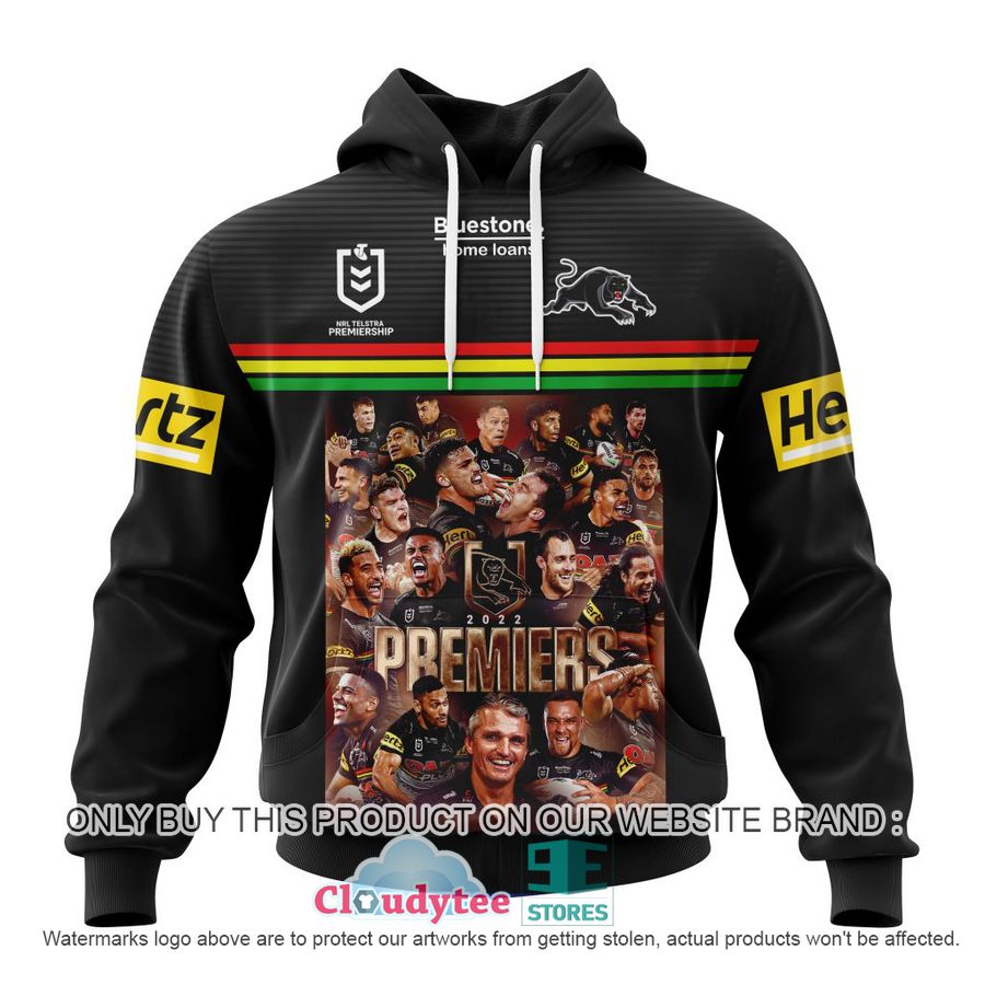 NRL Penrith Panthers Custom Name Number Black Premiers 2022 - 2023 Pullover Hoodie NRL Penrith Panthers Custom Name Number Black Premiers 2022 - 2023 Pullover Hoodie