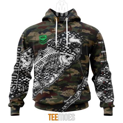 NRL South Sydney Rabbitohs Custom Name Number Special Camo Fishing Pullover Hoodie