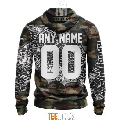 NRL South Sydney Rabbitohs Custom Name Number Special Camo Fishing Pullover Hoodie