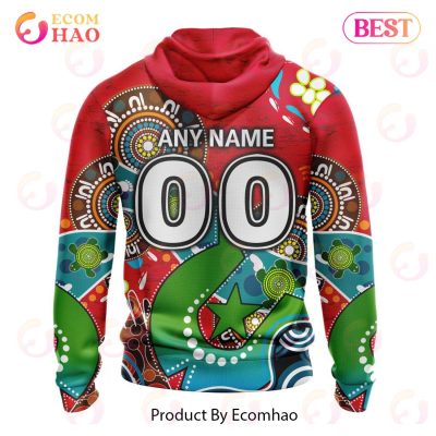 NRL South Sydney Rabbitohs Custom Name Number Special Design NAIDOC Pullover Hoodie