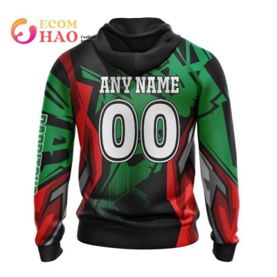 NRL South Sydney Rabbitohs Custom Name Number MotoCross Pullover Hoodie V2