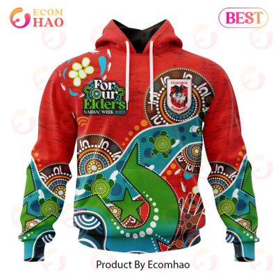 NRL St. George Illawarra Dragons Custom Name Number Special Design NAIDOC Pullover Hoodie