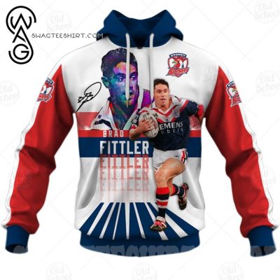 NRL Sydney Roosters #6 Brad Fittler Pullover Hoodie V6