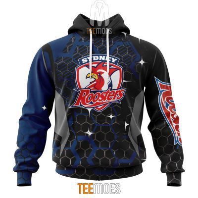 NRL Sydney Roosters Custom Name Number MotoCross Style Pullover Hoodie