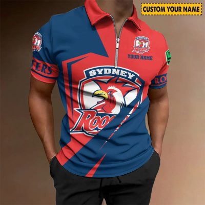 NRL Sydney Roosters Custom Name Special Edition Zipper Polo Shirt