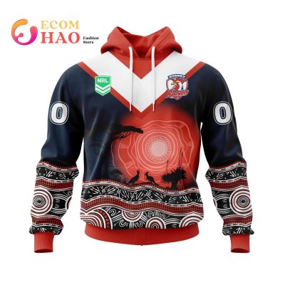 NRL Sydney Roosters Custom Name Number Nature Jesey Pullover Hoodie