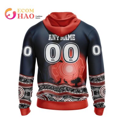 NRL Sydney Roosters Custom Name Number Nature Jesey Pullover Hoodie