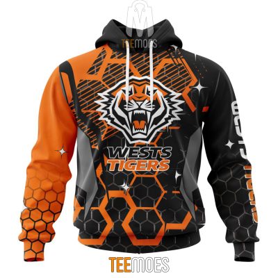NRL Wests Tigers Custom Name Number MotoCross Style Pullover Hoodie