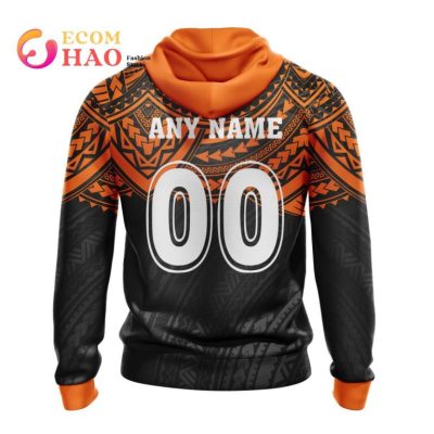 NRL Wests Tigers Custom Name Number Polynesian Pullover Hoodie