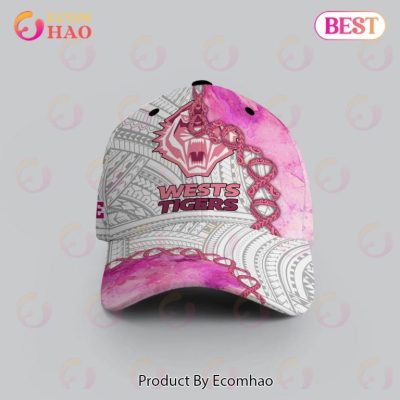 NRL Wests Tigers Custom Name Pink Fight Cancer Classic Cap