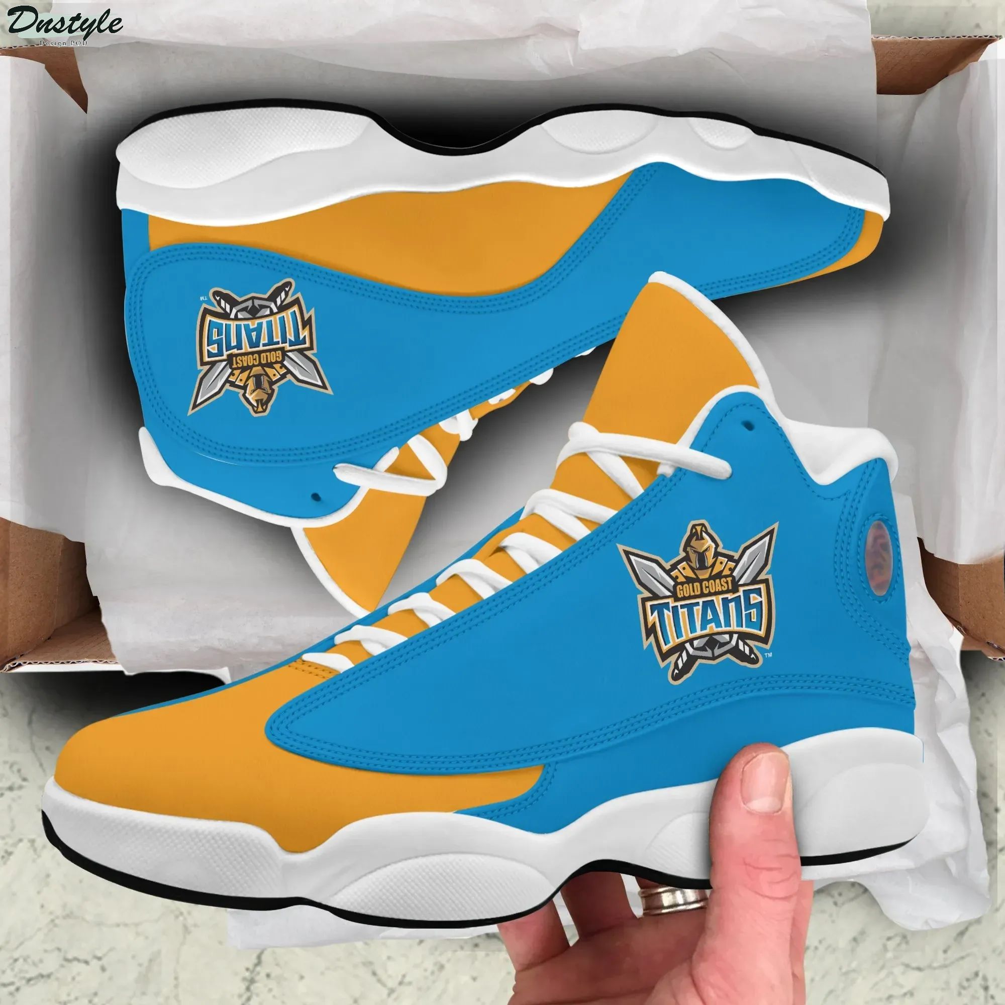 NRL Gold Coast Titans Blue Gold Air Jordan 13 Shoes NRL Gold Coast Titans Blue Gold Air Jordan 13 Shoes