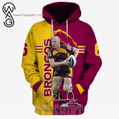 NRL Brisbane Broncos Darren Lockyer No 6 Pullover Hoodie V5