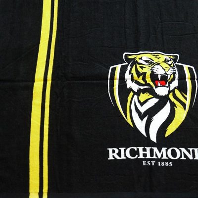 AFL Richmond Tigers Black EST 1885 Beach Towel