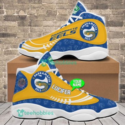NRL Parramatta Eels Custom Name Yellow Blue Air Jordan 13 Shoes V4