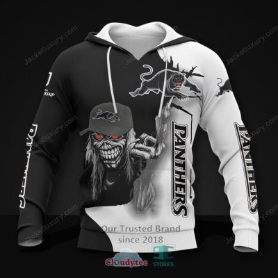 NRL Penrith Panthers Black White Iron Maiden Pullover Hoodie