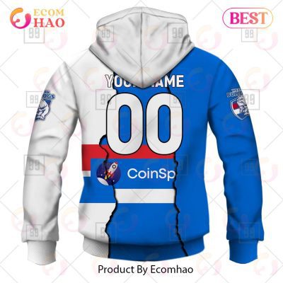 AFL Western Bulldogs Custom Name Number Mix Guernsey 2023 Pullover Hoodie