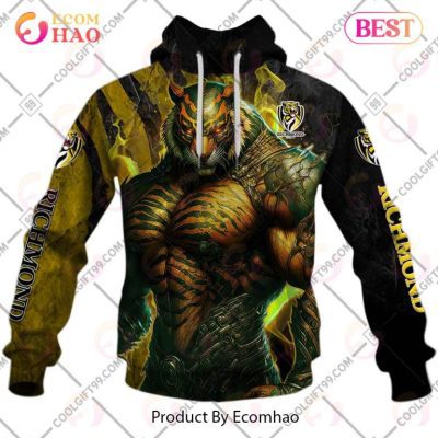 AFL Richmond Tigers Custom Name Mascot Warrior Pullover Hoodie