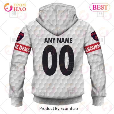 AFL Melbourne Demons Custom Name Number White Pullover Hoodie
