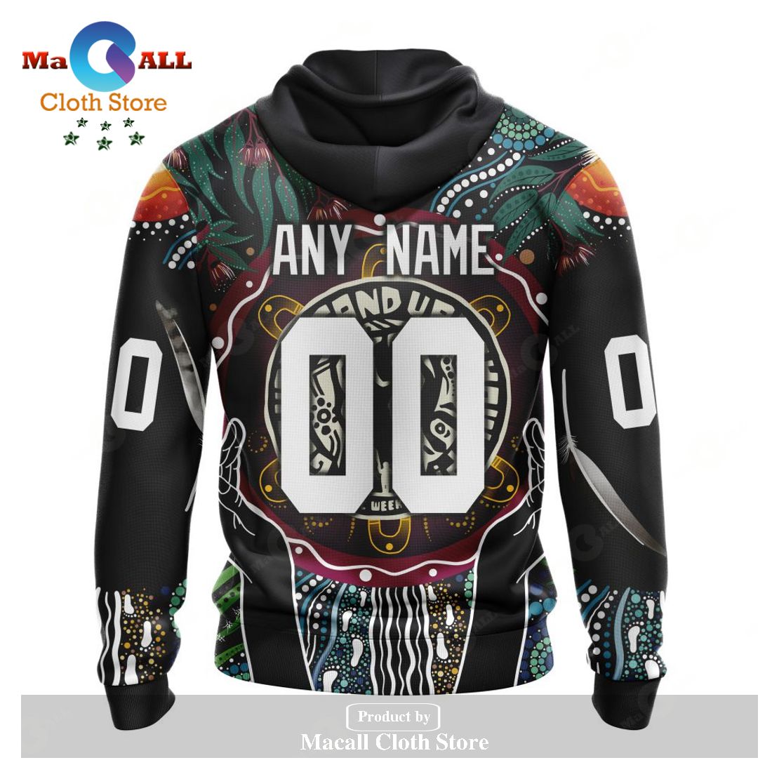 NRL Brisbane Broncos Custom Name Number 2022 NaiDOC Week Pullover Hoodie V2 NRL Brisbane Broncos Custom Name Number 2022 NaiDOC Week Pullover Hoodie V2
