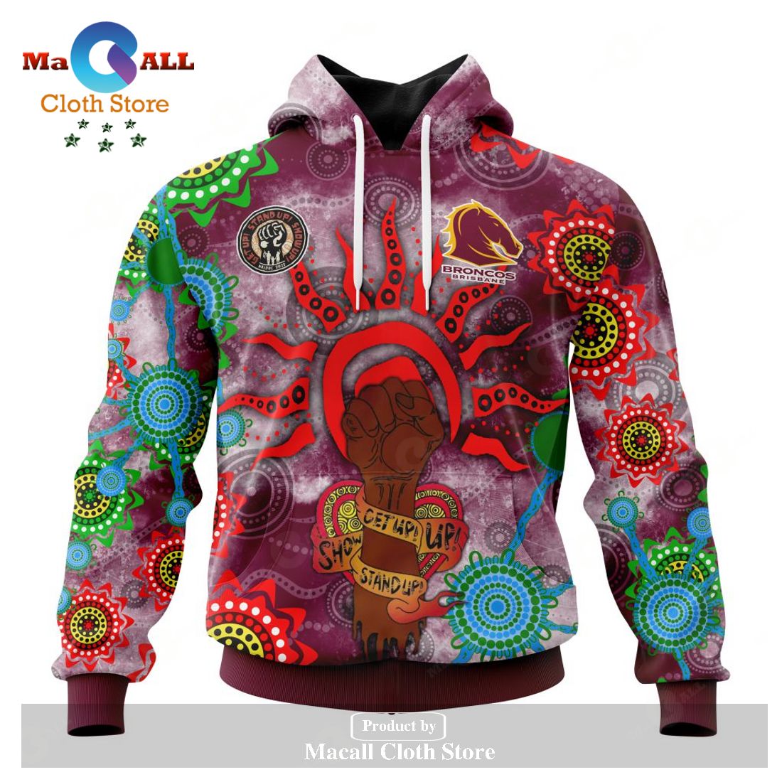 NRL Brisbane Broncos 2022 NAIDOC Week Pullover Hoodie NRL Brisbane Broncos 2022 NAIDOC Week Pullover Hoodie