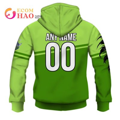 NRL Canberra Raiders Custom Name Number Native Skull Pullover Hoodie