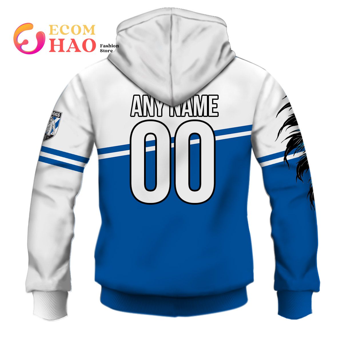 NRL Canterbury-Bankstown Bulldogs Custom Name Number Native Skull Pullover Hoodie NRL Canterbury-Bankstown Bulldogs Custom Name Number Native Skull Pullover Hoodie