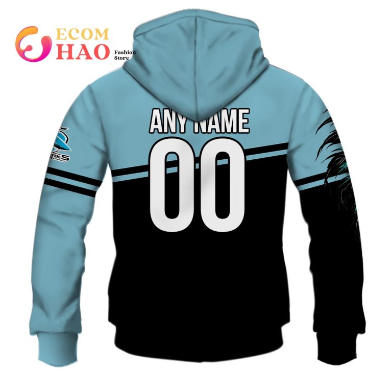 NRL Cronulla-Sutherland Sharks Custom Name Number Native Skull Pullover Hoodie NRL Cronulla-Sutherland Sharks Custom Name Number Native Skull Pullover Hoodie